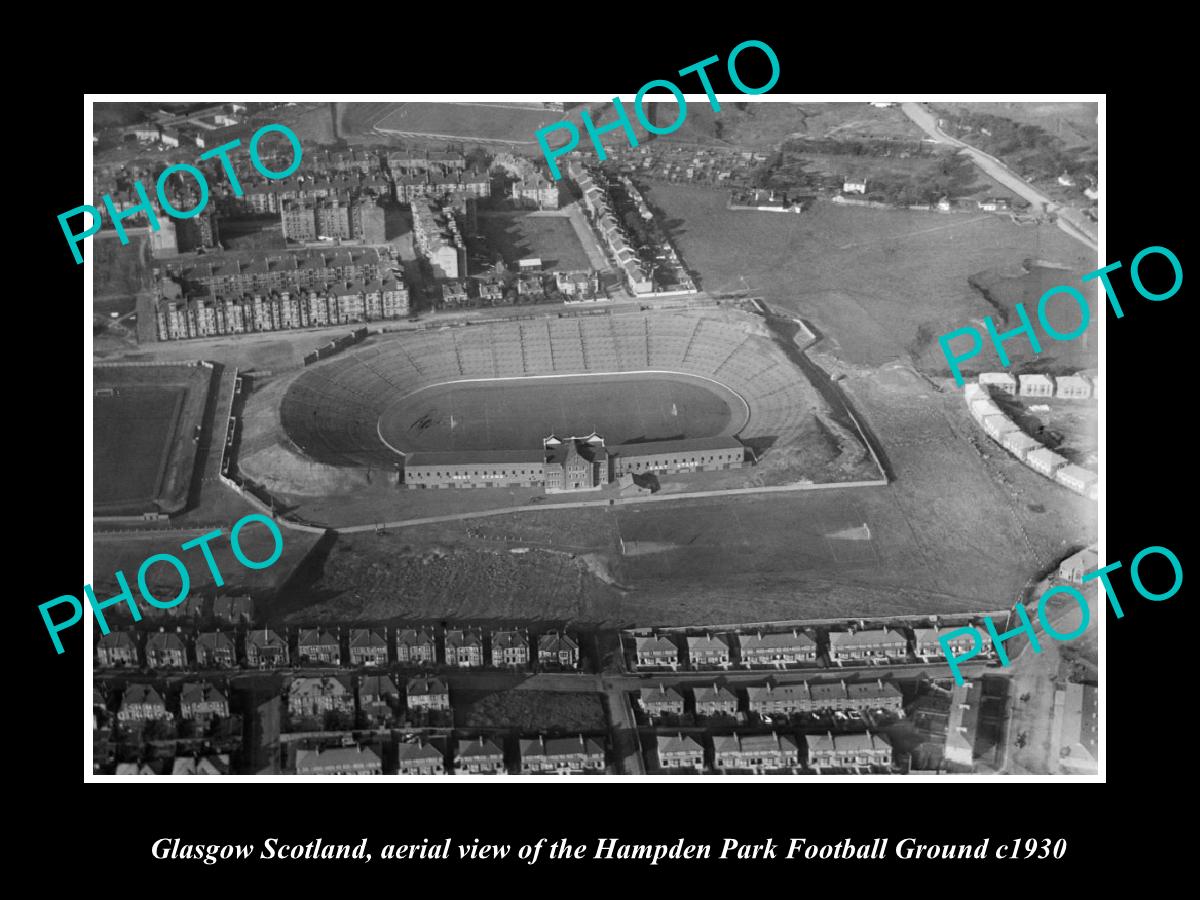 OLD LARGE HISTORIC PHOTO GLASGOW SCOTLAND, HAMPTON PARK FOOTBALL STADIUM c1930