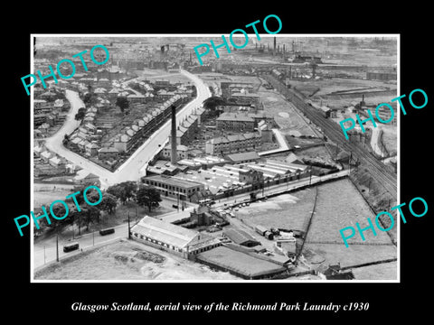 OLD LARGE HISTORIC PHOTO GLASGOW SCOTLAND, THE RICHMOND PARK LAUNDRY c1930