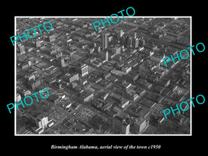 OLD LARGE HISTORIC PHOTO BIRMINGHAM ALABAMA, AERIAL VIEW OF THE TOWN c1950 2