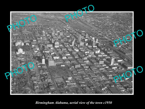 OLD LARGE HISTORIC PHOTO BIRMINGHAM ALABAMA, AERIAL VIEW OF THE TOWN c1950 3