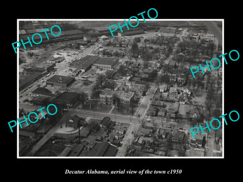 OLD LARGE HISTORIC PHOTO DECATUR ALABAMA, AERIAL VIEW OF THE TOWN c1950 2