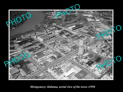 OLD LARGE HISTORIC PHOTO MONTGOMERY ALABAMA, AERIAL VIEW OF THE TOWN c1950 2