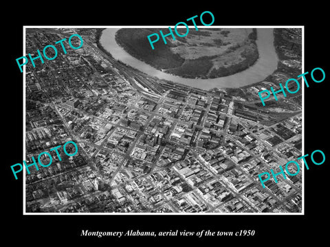 OLD LARGE HISTORIC PHOTO MONTGOMERY ALABAMA, AERIAL VIEW OF THE TOWN c1950 3