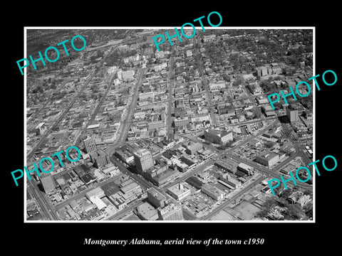 OLD LARGE HISTORIC PHOTO MONTGOMERY ALABAMA, AERIAL VIEW OF THE TOWN c1950 4