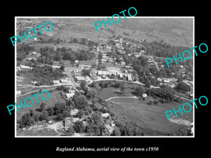 OLD LARGE HISTORIC PHOTO RAGLAN ALABAMA, AERIAL VIEW OF THE TOWN c1950