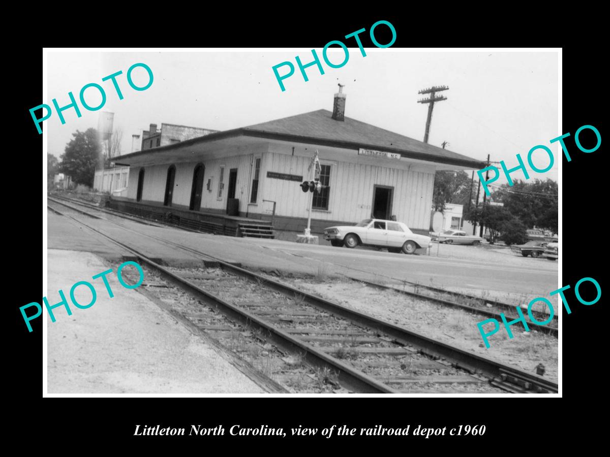 OLD LARGE HISTORIC PHOTO OF LITTLETON NORTH CAROLINA, THE RAILROAD DEP