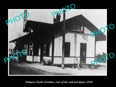 OLD LARGE HISTORIC PHOTO OF PALMYRA NORTH CAROLINA, THE RAILROAD DEPOT c1930