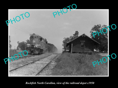 OLD LARGE HISTORIC PHOTO OF ROCKFISH NORTH CAROLINA, THE RAILROAD DEPOT c1950