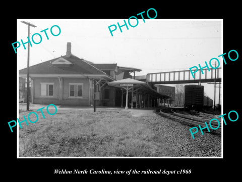 OLD LARGE HISTORIC PHOTO OF WELDON NORTH CAROLINA, THE RAILROAD DEPOT c1960