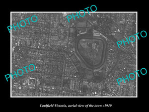 OLD LARGE HISTORIC PHOTO OF MELBOURNE VICTORIA, AERIAL VIEW OF CAULFIELD c1940