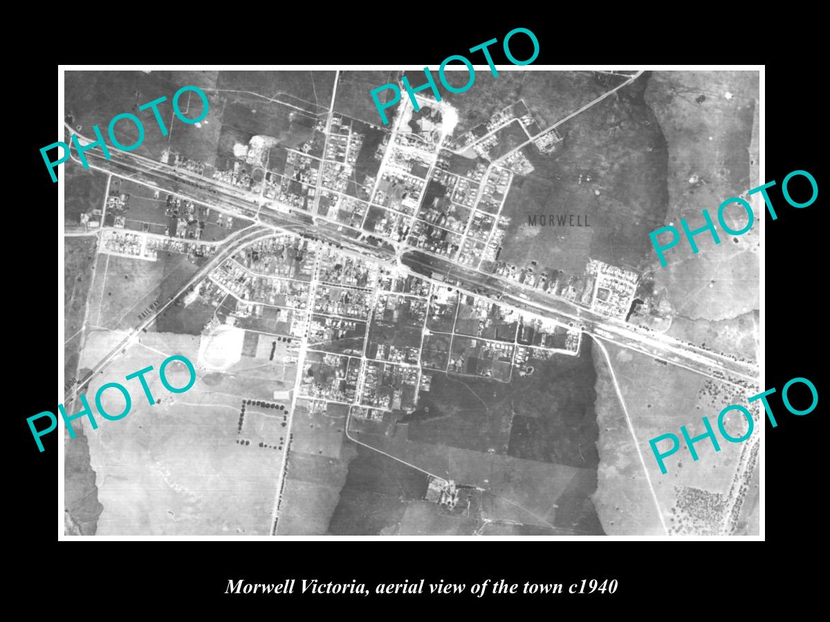 OLD LARGE HISTORIC PHOTO OF MELBOURNE VICTORIA, AERIAL VIEW OF MORWELL c1940