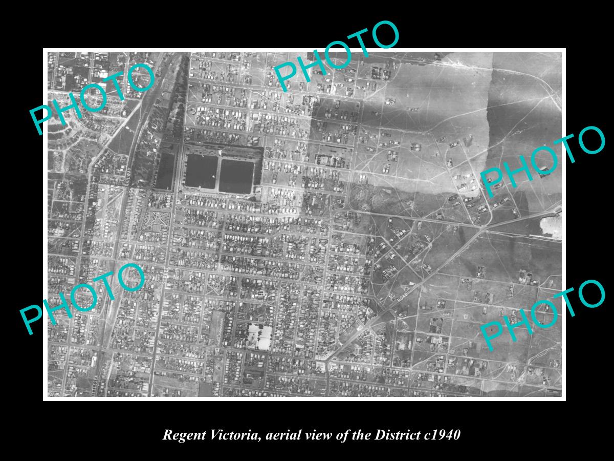 OLD LARGE HISTORIC PHOTO OF MELBOURNE VICTORIA, AERIAL VIEW OF REGENT c1940