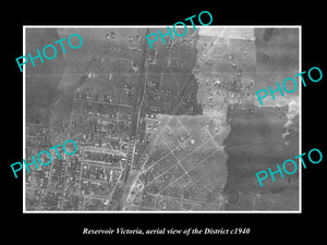 OLD LARGE HISTORIC PHOTO OF MELBOURNE VICTORIA, AERIAL VIEW OF RESERVOIR c1940