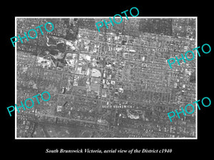 OLD LARGE HISTORIC PHOTO OF MELBOURNE VICTORIA, AERIAL VIEW SOUTH BRUNSWICK 1940