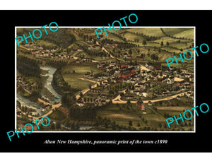 OLD LARGE HISTORIC PHOTO OF ALTON NEW HAMPSHIRE, PANORAMA OF THE TOWN c1890