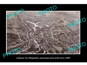 OLD LARGE HISTORIC PHOTO OF LEBANON NEW HAMPSHIRE, PANORAMA OF THE TOWN c1890