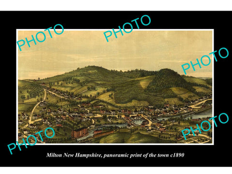 OLD LARGE HISTORIC PHOTO OF MILTON NEW HAMPSHIRE, PANORAMA OF THE TOWN c1890