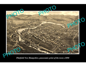 OLD LARGE HISTORIC PHOTO OF PITTSFIELD NEW HAMPSHIRE, PANORAMA OF THE TOWN c1890