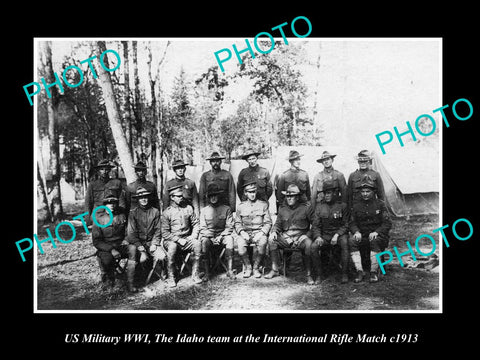 OLD HISTORIC PHOTO OF USA MILITARY, THE IDAHO STATE I/M RIFLE TEAM c1913