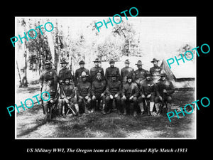 OLD HISTORIC PHOTO OF USA MILITARY, THE OREGON STATE I/M RIFLE TEAM c1913