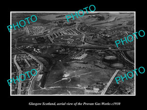 OLD LARGE HISTORIC PHOTO GLASGOW SCOTLAND, THE PROVAN GAS WORKS c1930