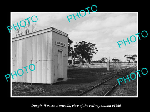 OLD LARGE HISTORIC PHOTO DANGIN WESTERN AUSTRALIAN, THE RAILWAY STATION c1960