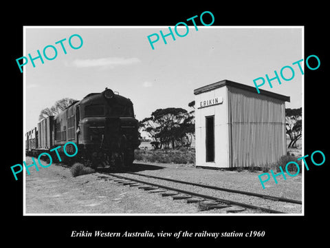 OLD LARGE HISTORIC PHOTO ERIKIN WESTERN AUSTRALIAN, THE RAILWAY STATION c1960