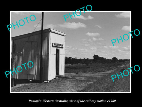 OLD LARGE HISTORIC PHOTO PANTAPIN WESTERN AUSTRALIAN, THE RAILWAY STATION c1960