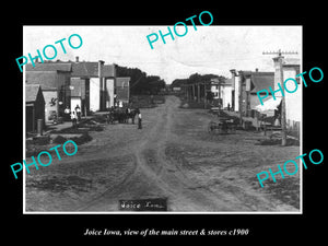 OLD LARGE HISTORIC PHOTO OF JOICE IOWA, VIEW OF THE MAIN ST & STORES c1900