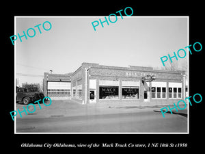 OLD LARGE HISTORIC PHOTO OF OKLAHOMA CITY OK, THE MACK TRUCK STORE c1950