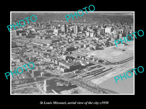 OLD LARGE HISTORIC PHOTO OF ST LOUIS MISSOURI, AERIAL VIEW OF THE CITY c1950 1