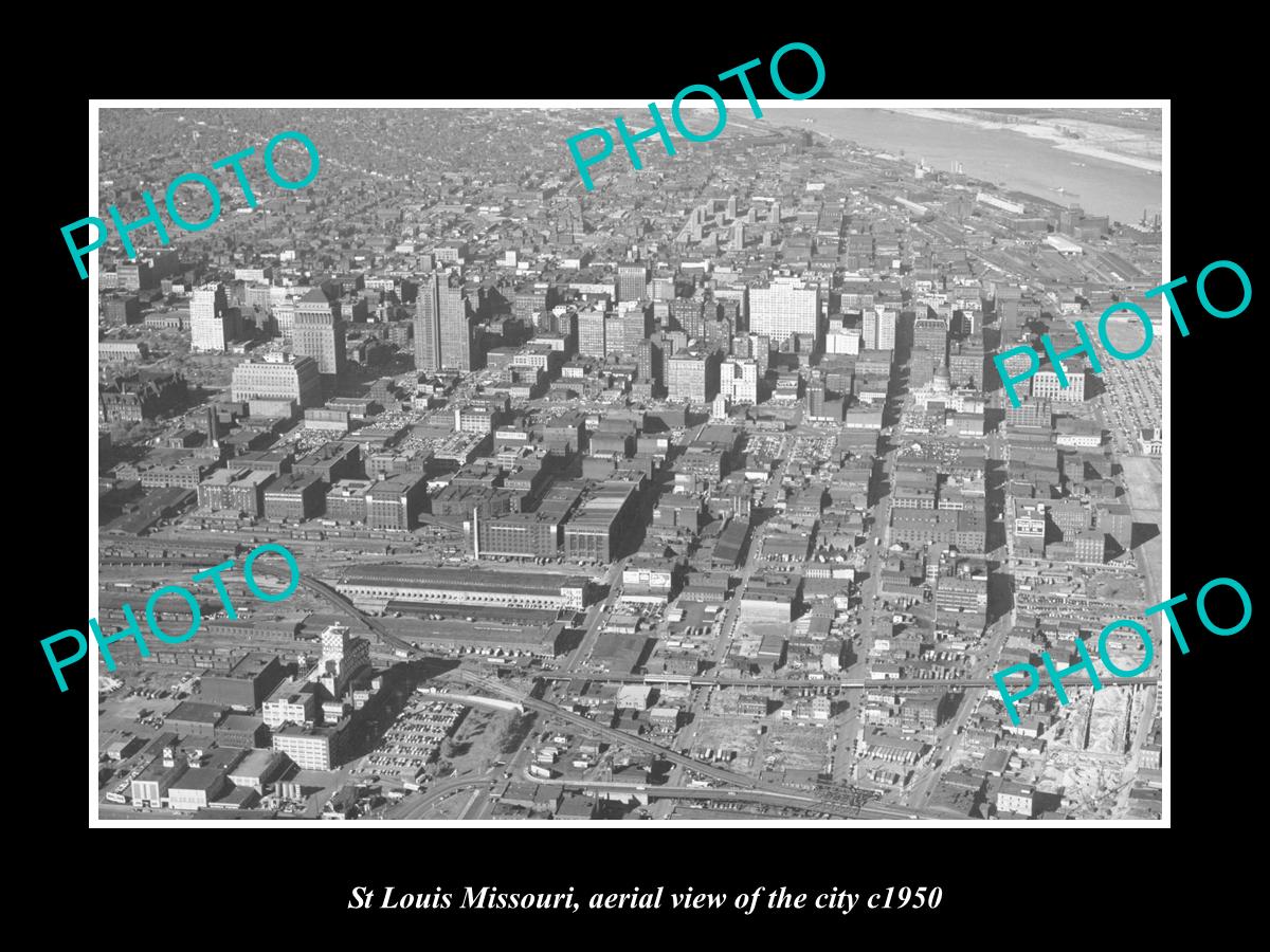 OLD LARGE HISTORIC PHOTO OF ST LOUIS MISSOURI, AERIAL VIEW OF THE CITY c1950 3