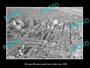 OLD LARGE HISTORIC PHOTO OF ST LOUIS MISSOURI, AERIAL VIEW OF THE CITY c1950 3