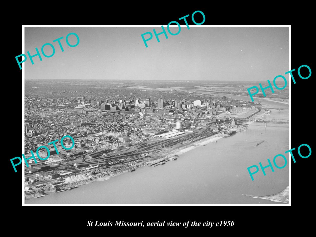 OLD LARGE HISTORIC PHOTO OF ST LOUIS MISSOURI, AERIAL VIEW OF THE CITY c1950 4