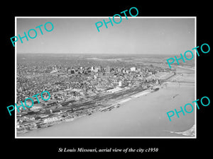 OLD LARGE HISTORIC PHOTO OF ST LOUIS MISSOURI, AERIAL VIEW OF THE CITY c1950 4