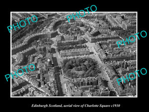 OLD LARGE HISTORIC PHOTO OF EDINBURGH SCOTLAND, AERIAL VIEW CHARLOTTE SQ c1930