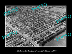 OLD LARGE HISTORIC PHOTO OF EDINBURGH SCOTLAND, AERIAL VIEW OF DUDDINGSTON c1950