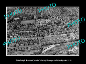 OLD LARGE HISTORIC PHOTO OF EDINBURGH SCOTLAND, AERIAL VIEW OF THE GRANGE c1950