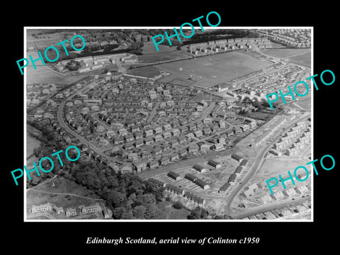 OLD LARGE HISTORIC PHOTO OF EDINBURGH SCOTLAND, AERIAL VIEW OF COLINTON c1950