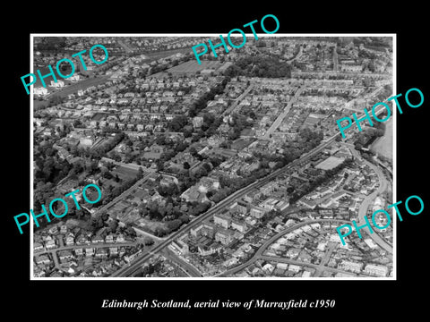 OLD LARGE HISTORIC PHOTO OF EDINBURGH SCOTLAND, AERIAL VIEW MURRAYFIELD c1950 1