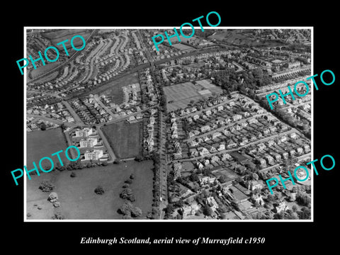 OLD LARGE HISTORIC PHOTO OF EDINBURGH SCOTLAND, AERIAL VIEW MURRAYFIELD c1950 2