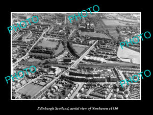 OLD LARGE HISTORIC PHOTO OF EDINBURGH SCOTLAND, AERIAL VIEW OF NEWHAVEN c1950