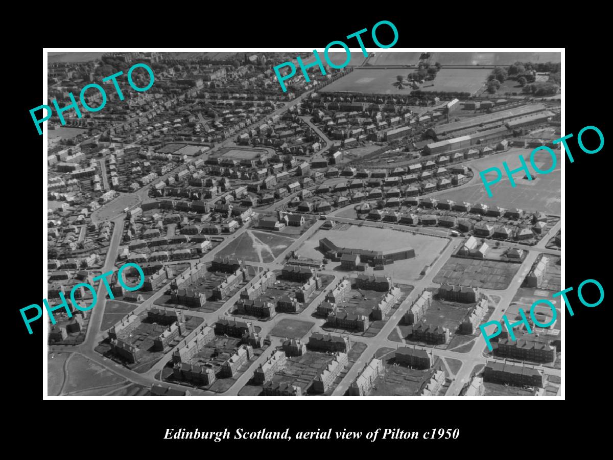 OLD LARGE HISTORIC PHOTO OF EDINBURGH SCOTLAND, AERIAL VIEW OF PILTON c1950