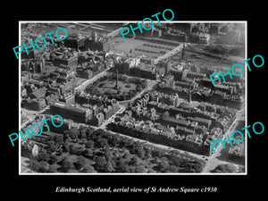 OLD LARGE HISTORIC PHOTO OF EDINBURGH SCOTLAND, AERIAL VIEW ST ANDRES SQ c1930