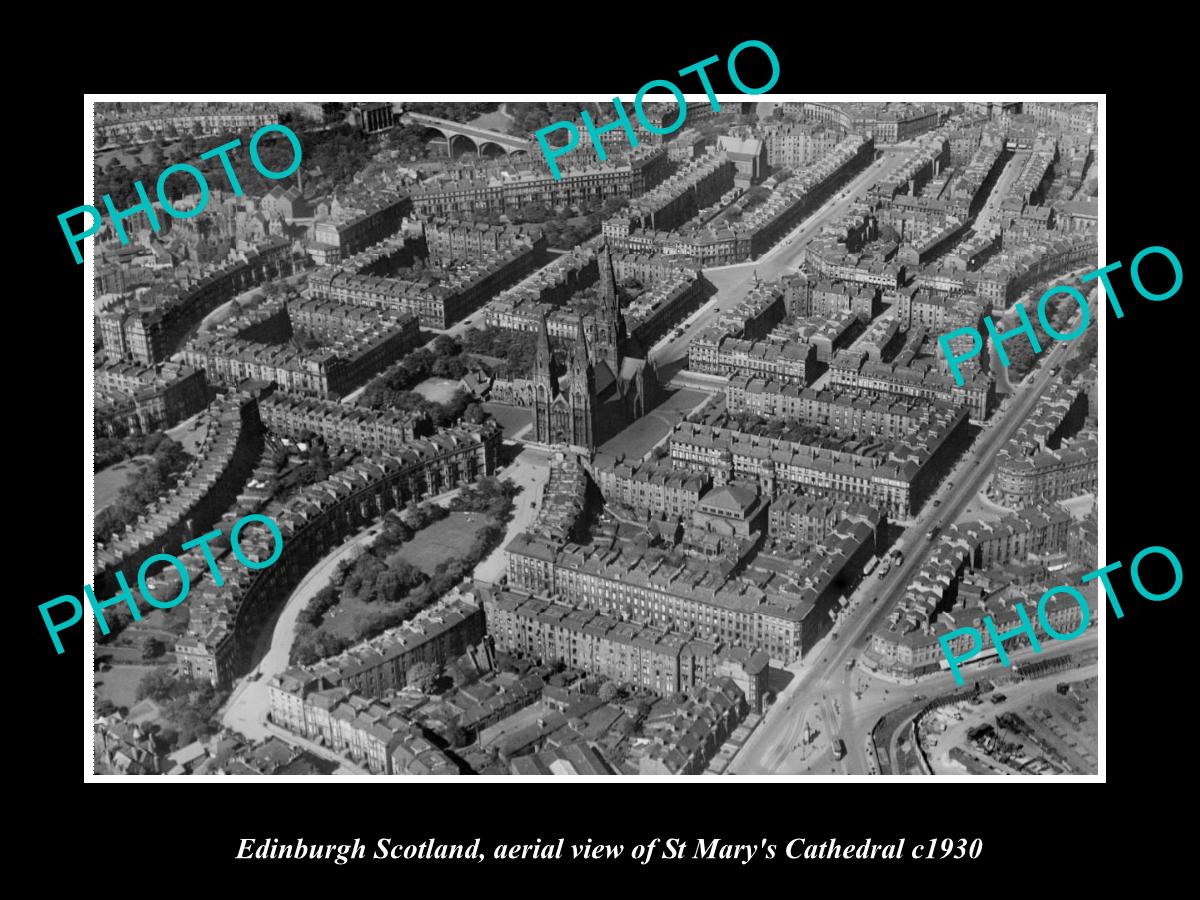 OLD LARGE HISTORIC PHOTO OF EDINBURGH SCOTLAND, AERIAL VIEW OF ST MARYS c1930