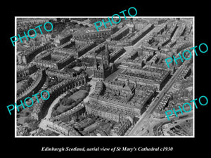 OLD LARGE HISTORIC PHOTO OF EDINBURGH SCOTLAND, AERIAL VIEW OF ST MARYS c1930