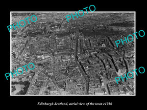 OLD LARGE HISTORIC PHOTO OF EDINBURGH SCOTLAND, AERIAL VIEW OF THE TOWN c1930