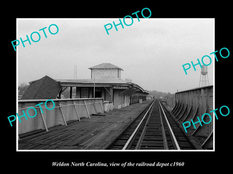 OLD LARGE HISTORIC PHOTO WELDON NORTH CAROLINA, THE RAILWAY DEPOT c1960 1