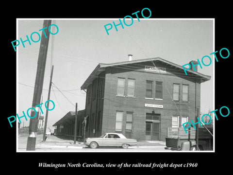 OLD LARGE HISTORIC PHOTO WILMINGTON NORTH CAROLINA, THE RAILWAY DEPOT c1960