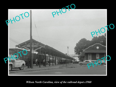 OLD LARGE HISTORIC PHOTO WILSON NORTH CAROLINA, THE RAILWAY DEPOT c1960